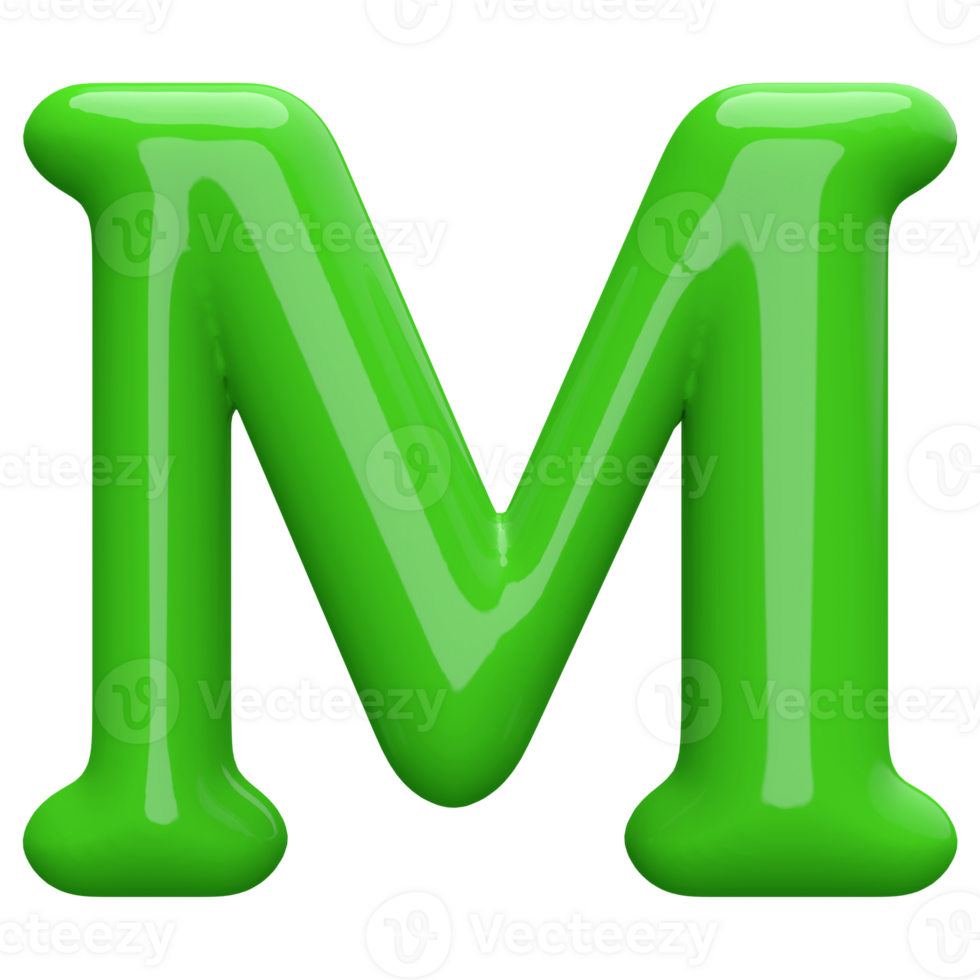 3D Font Letter M uppercase png