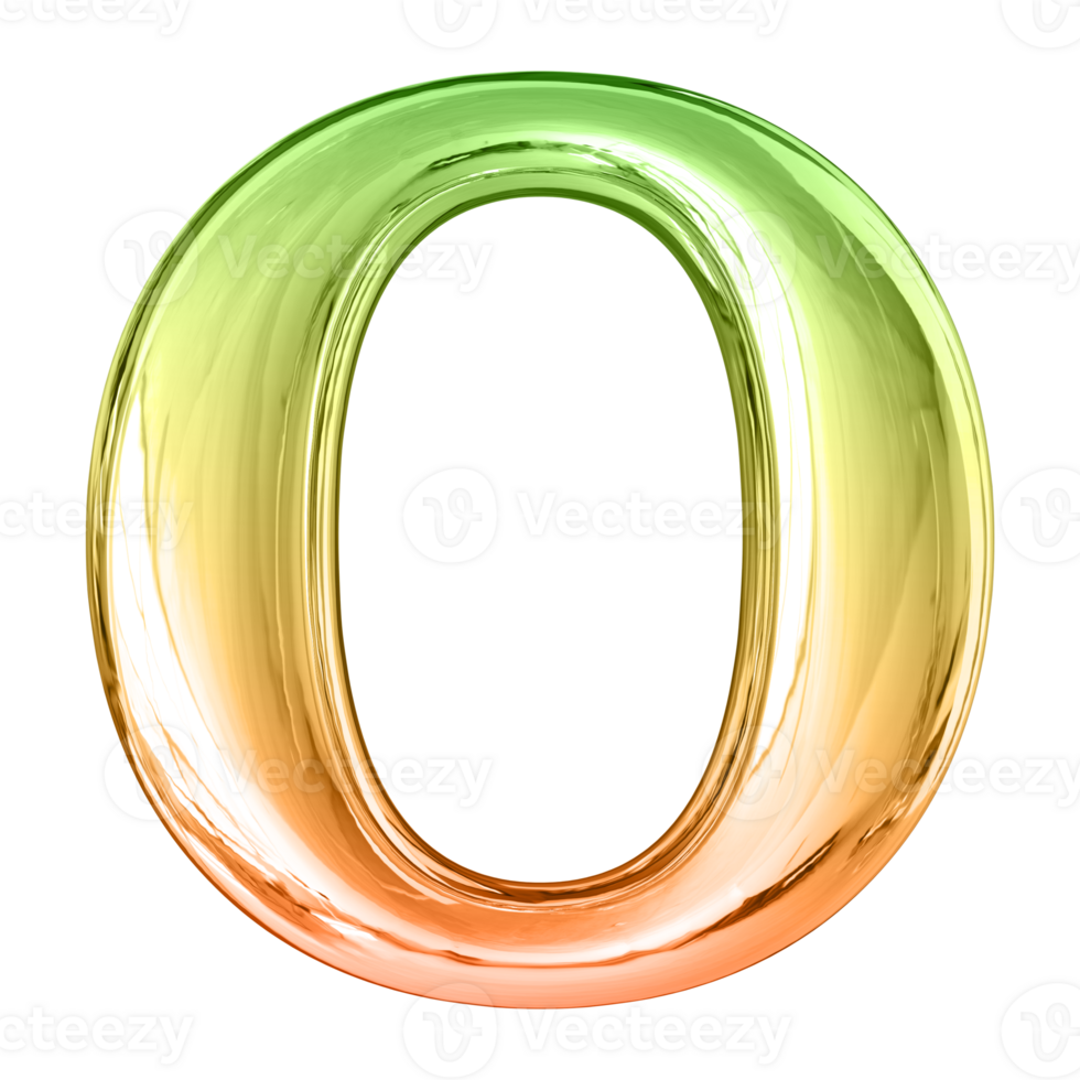 3D Font Letter O uppercase png