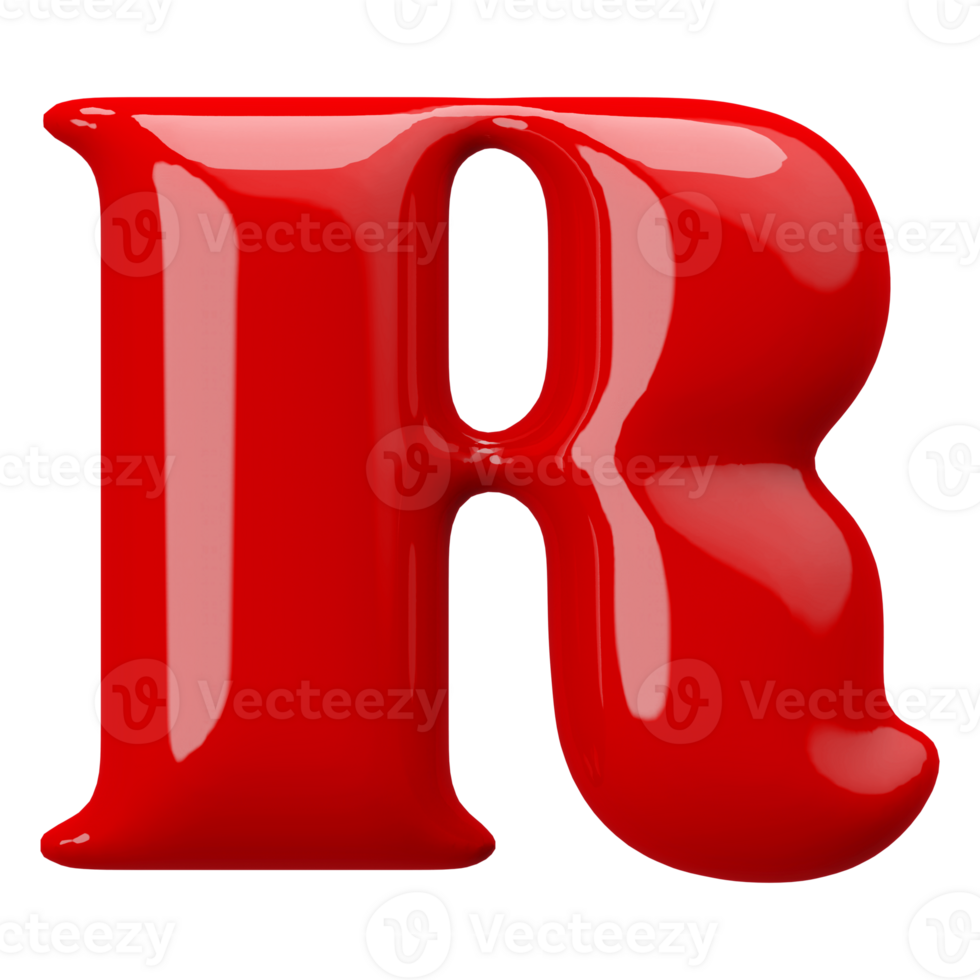 3D Font Letter R uppercase png