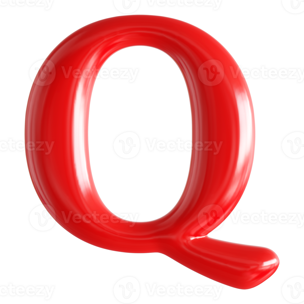 3D Font Letter Q uppercase png