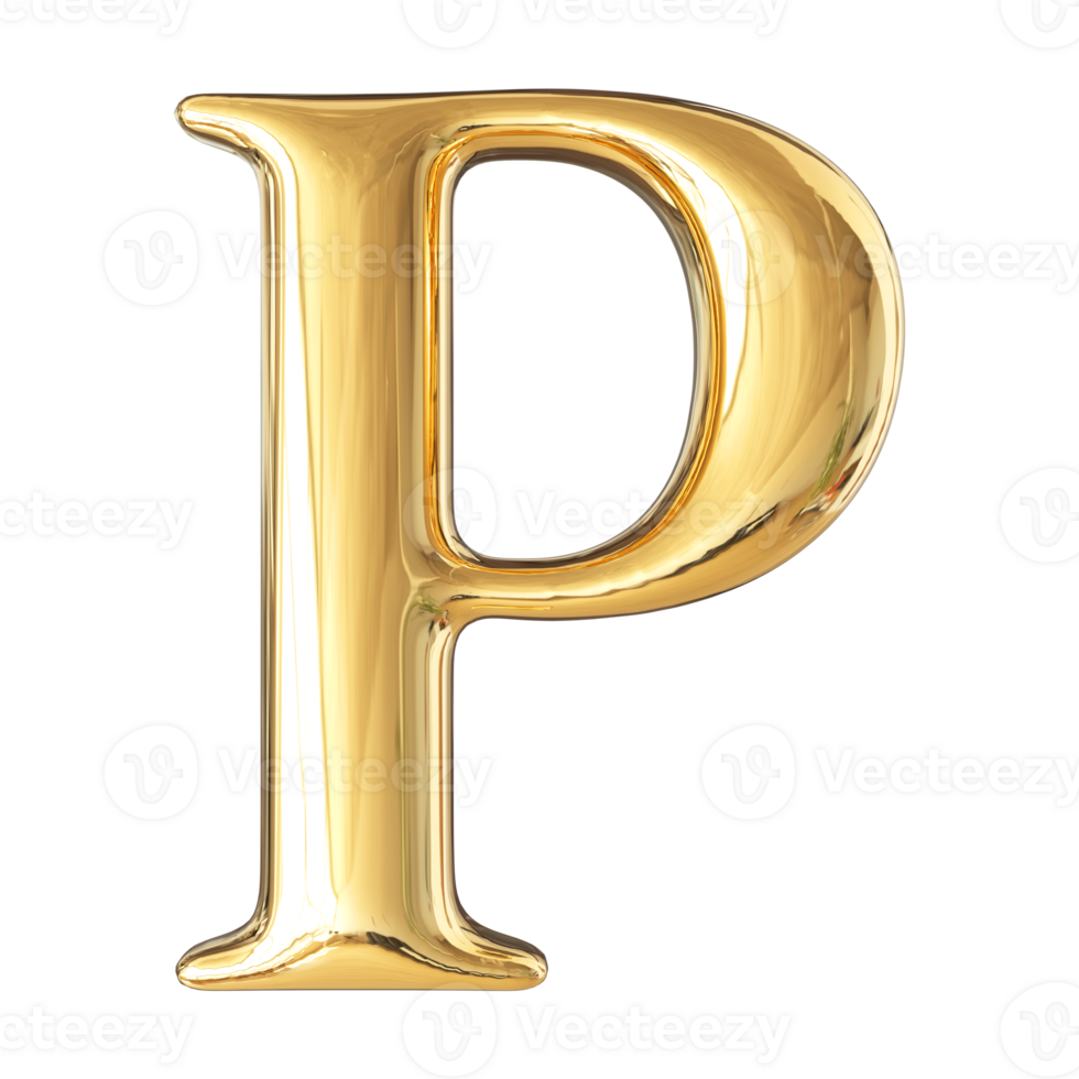 3D Font Letter P uppercase png