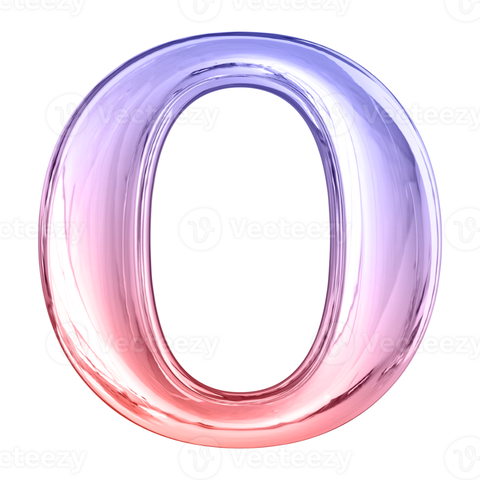 3D Font Letter O uppercase png