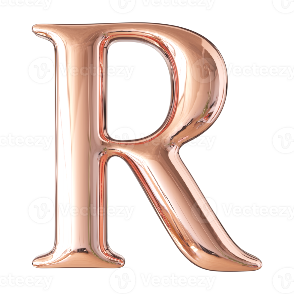 3D Font Letter R uppercase png