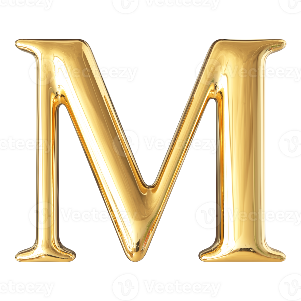3D Font Letter M uppercase png