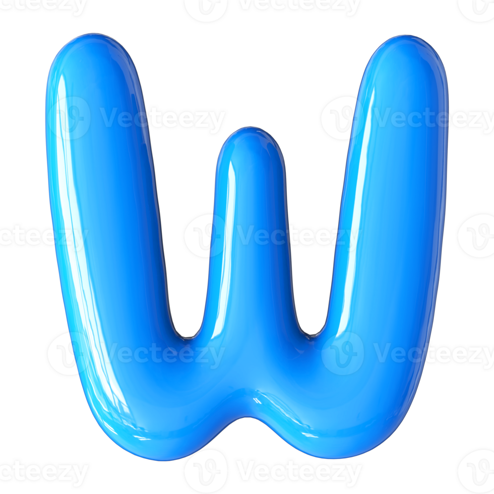 3D Font Letter W uppercase png