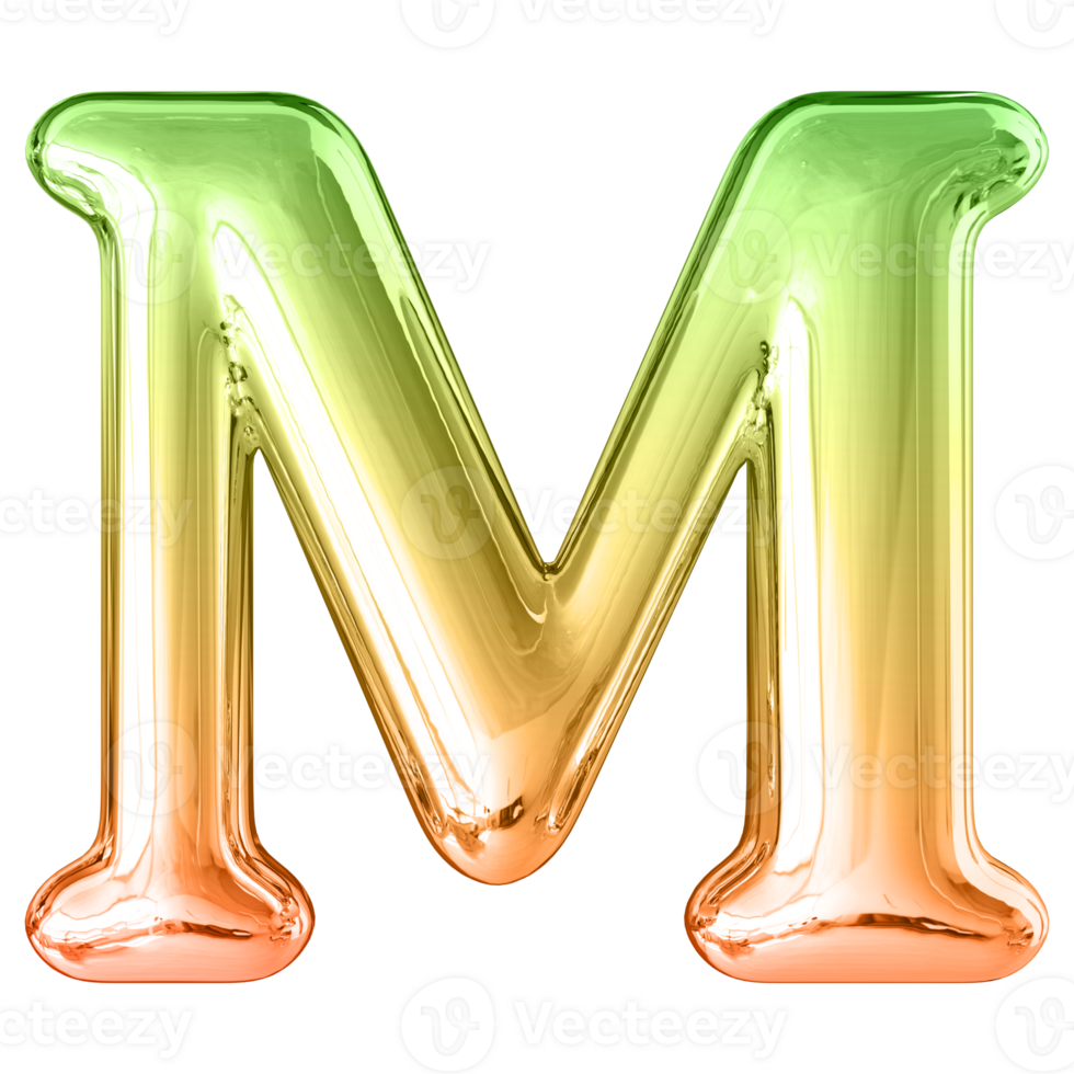 3D Font Letter M uppercase png