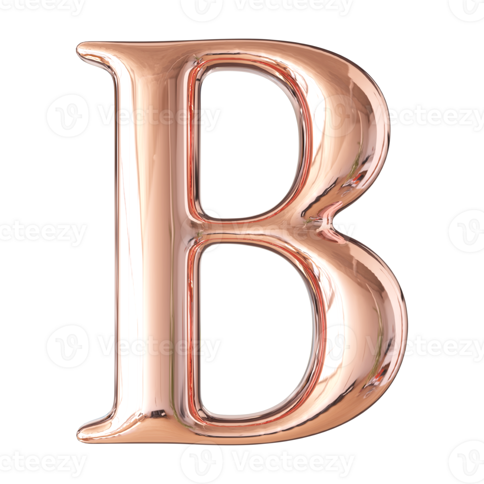 3D Font Letter B uppercase png