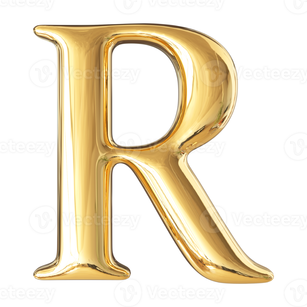3D Font Letter R uppercase png