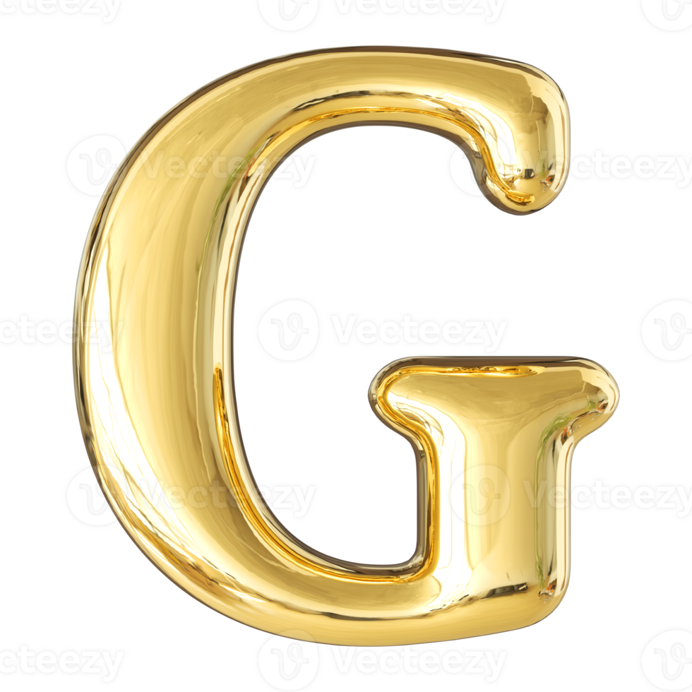 3D Font Letter G uppercase png