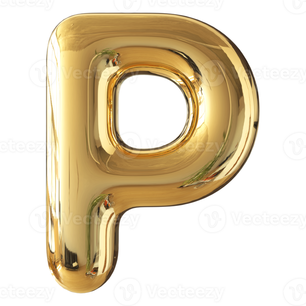 3D Font Letter P uppercase png