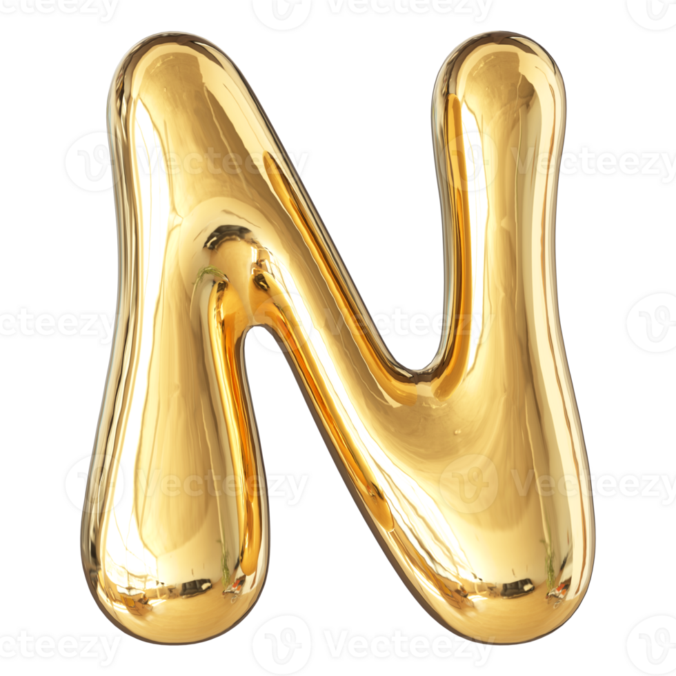 3D Font Letter N uppercase png