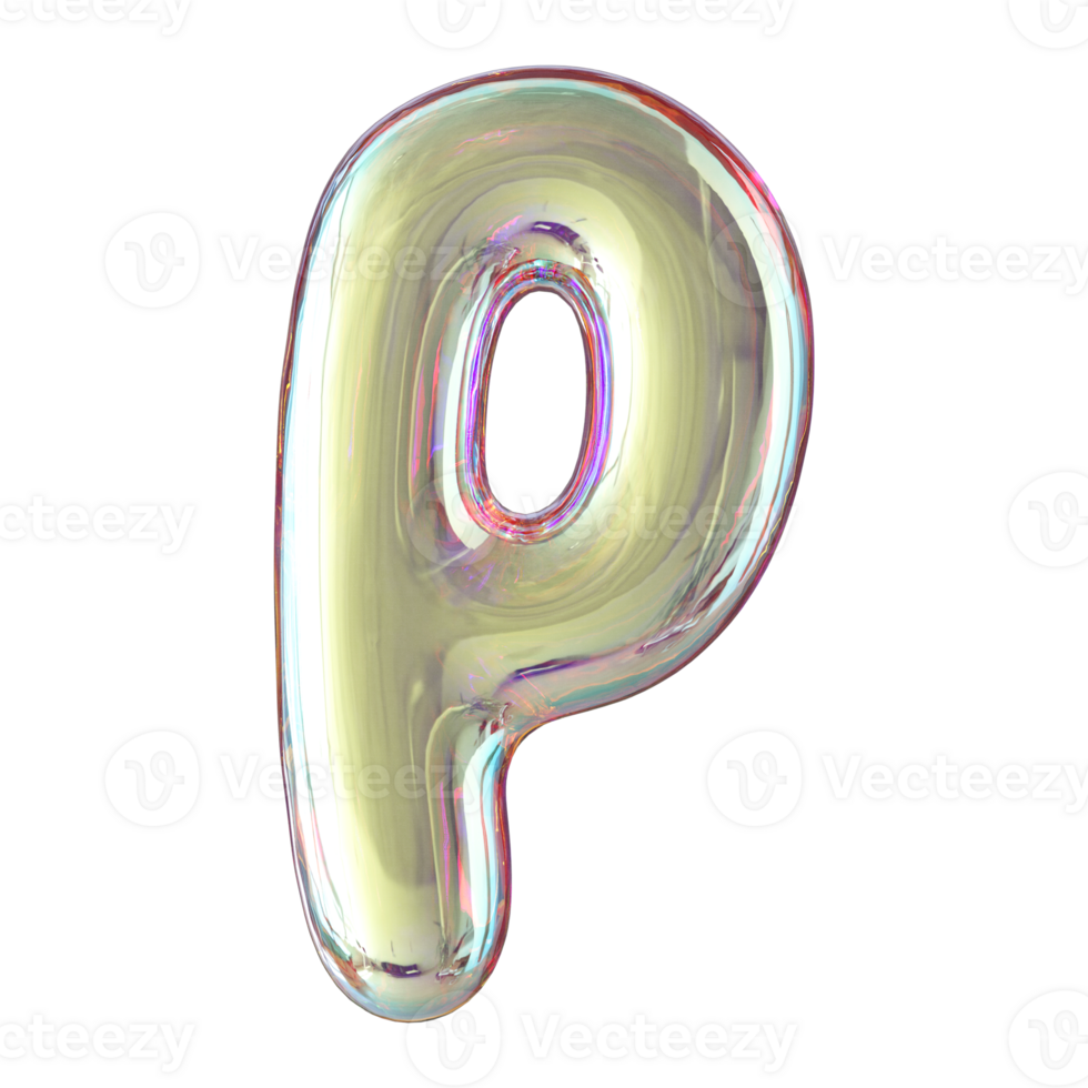3D Font Letter P uppercase png