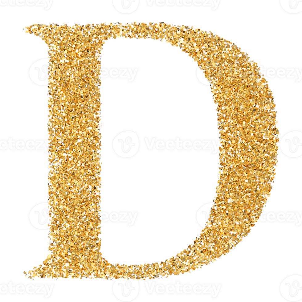 3D Font Letter D uppercase png