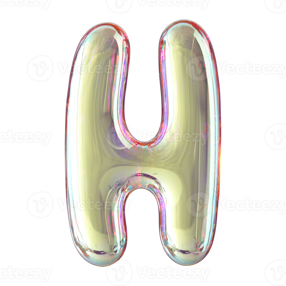 3D Font Letter H uppercase png