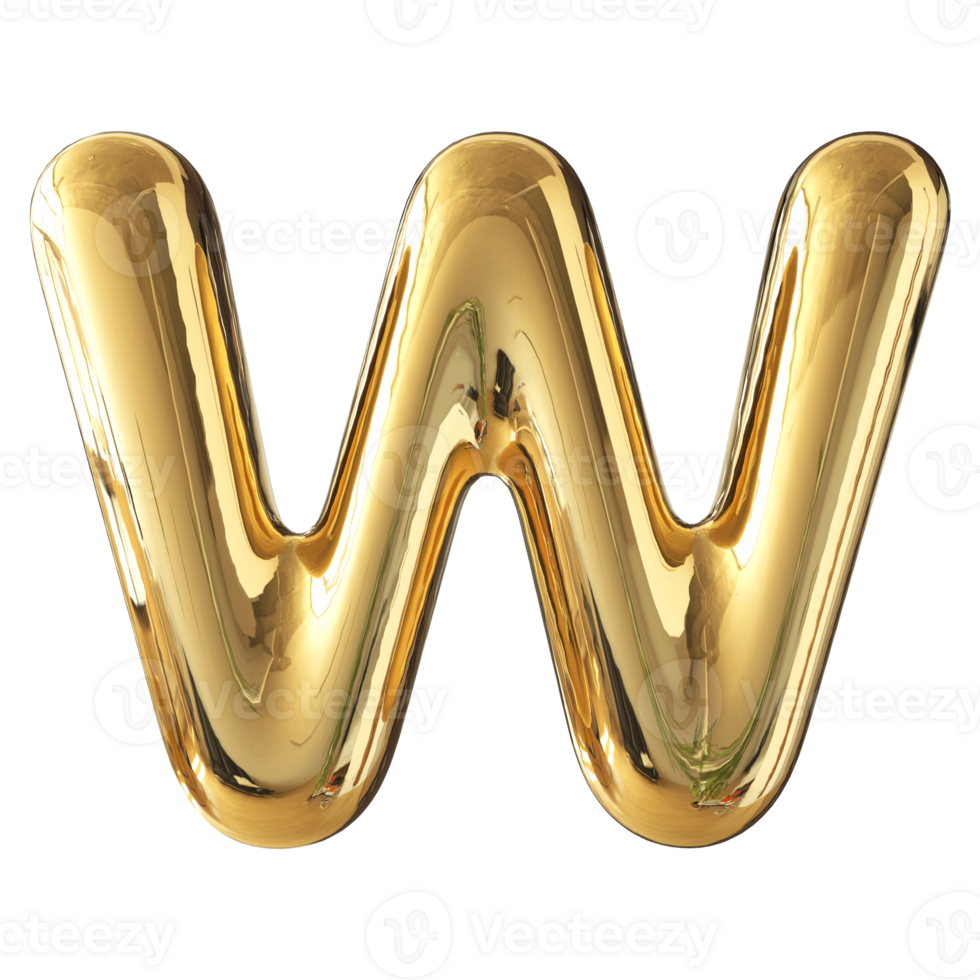 3D Font Letter W uppercase png