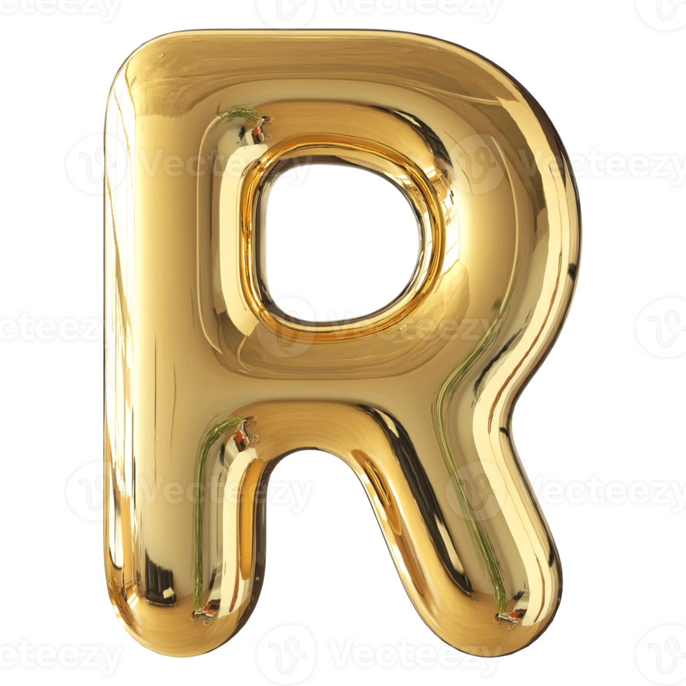 3D Font Letter R uppercase png