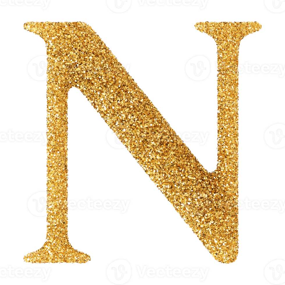 3D Font Letter N uppercase png