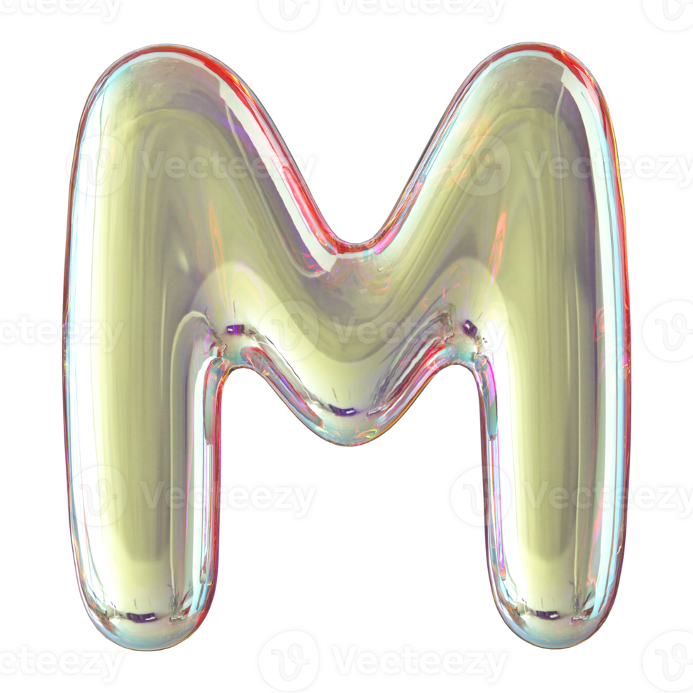 3D Font Letter M uppercase png