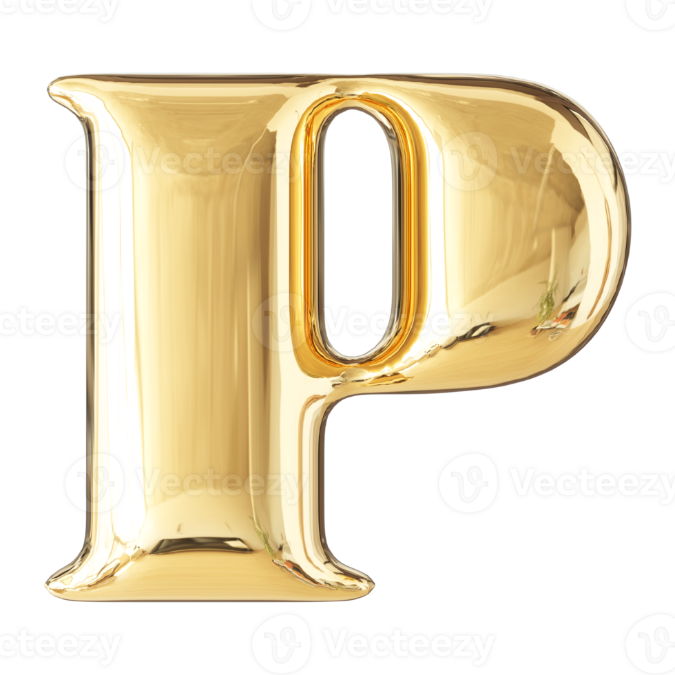 3D Font Letter P uppercase png