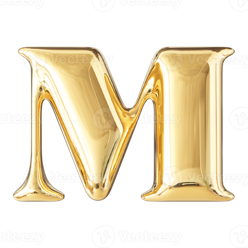 3D Font Letter M uppercase png