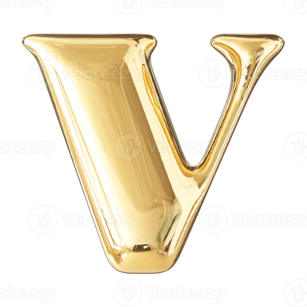3D Font Letter V uppercase png