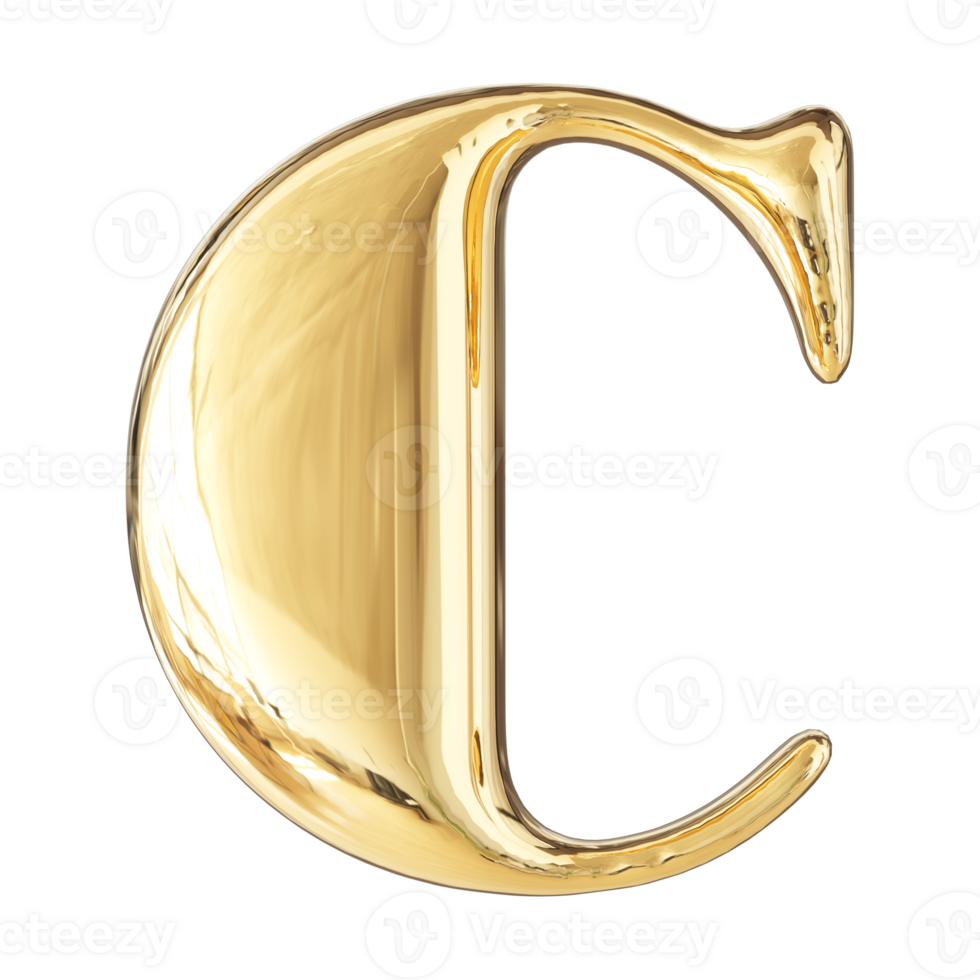 3D Font Letter C uppercase png