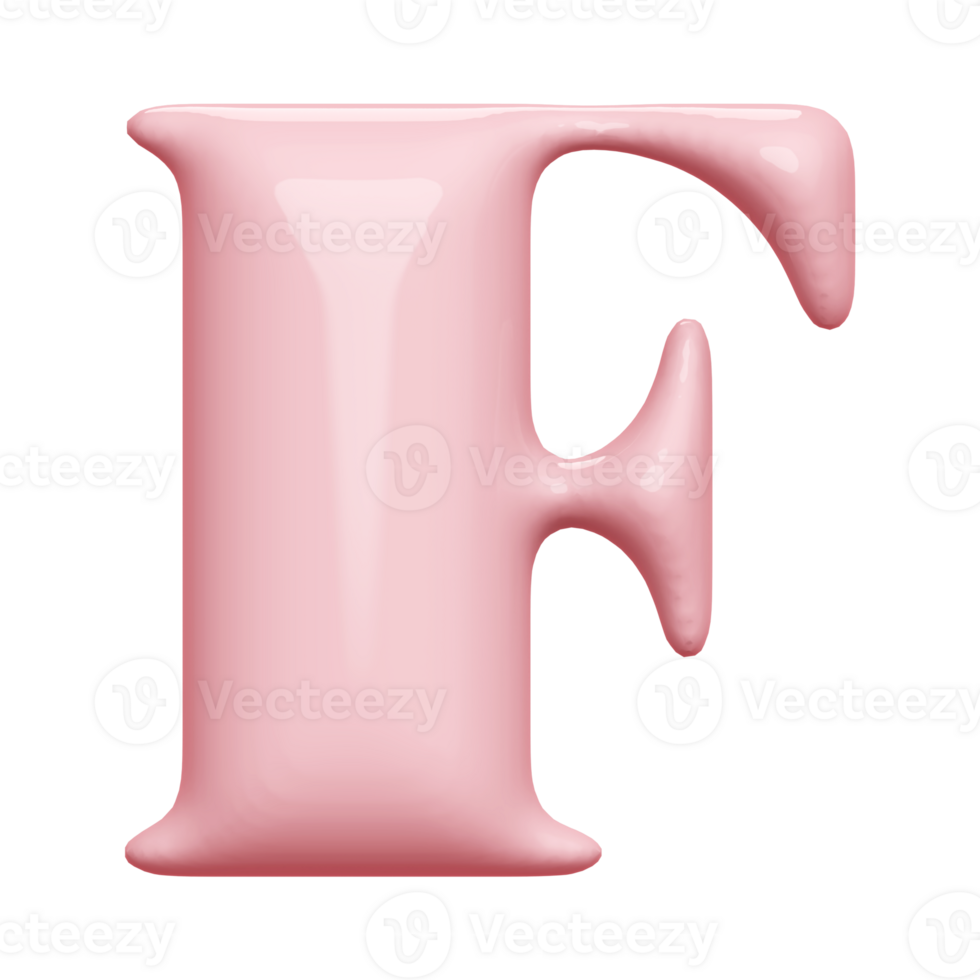 3D Font Letter F uppercase png