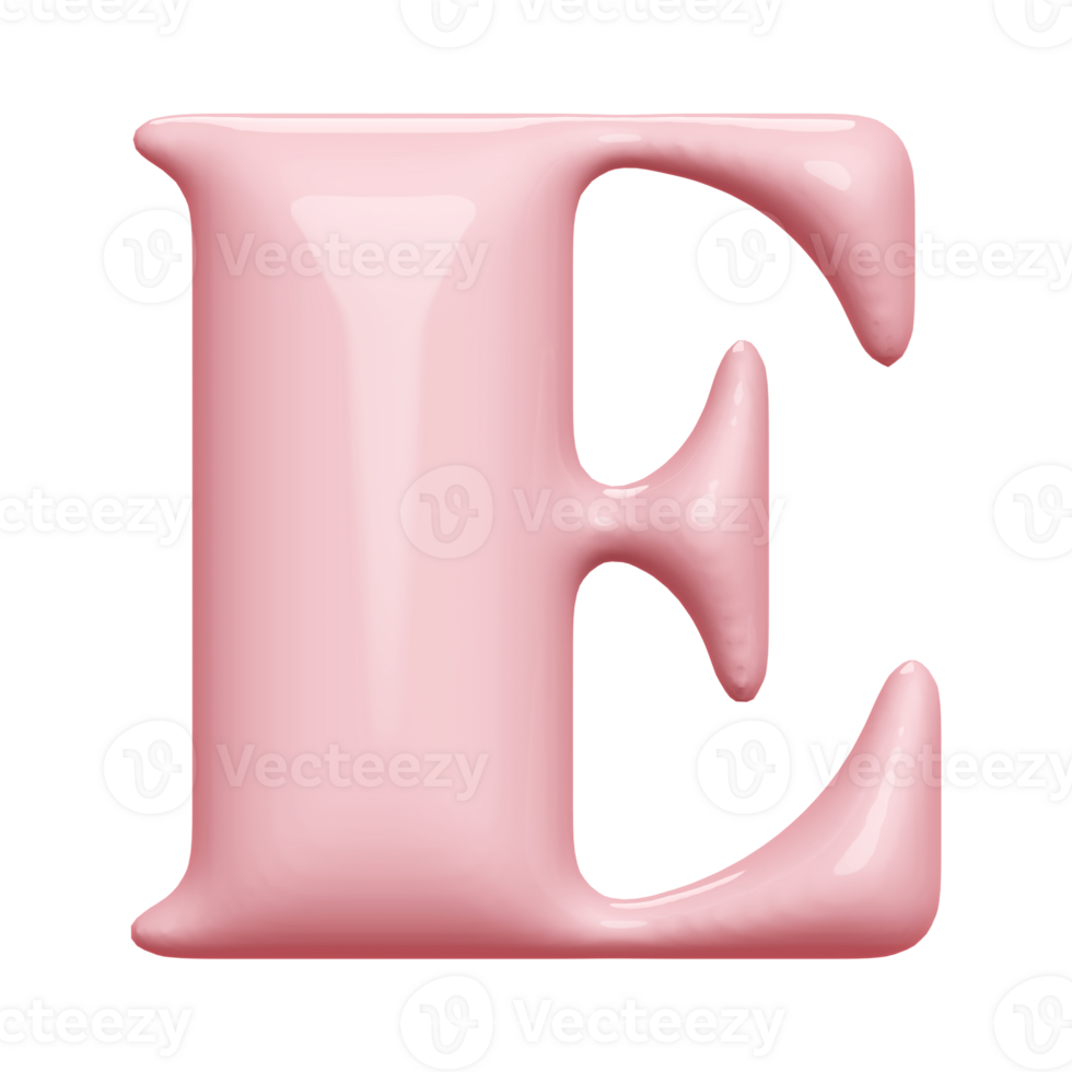 3D Font Letter E uppercase png