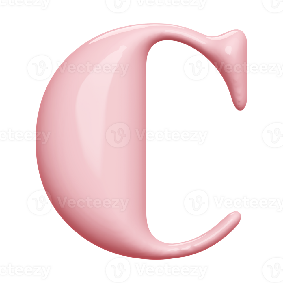 3D Font Letter C uppercase png