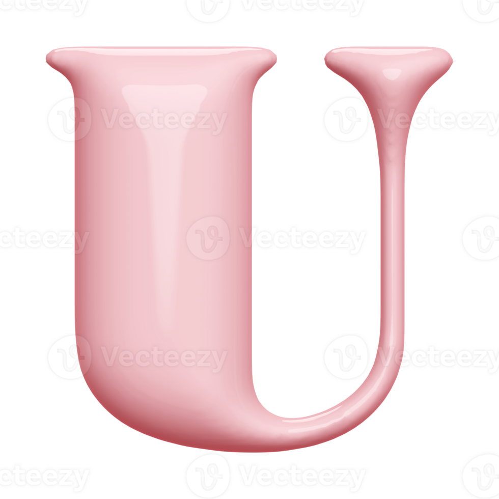 3D Font Letter U uppercase png