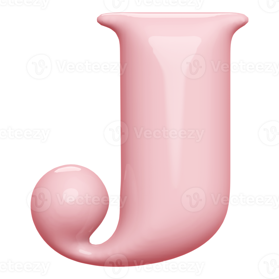 3D Font Letter J uppercase png