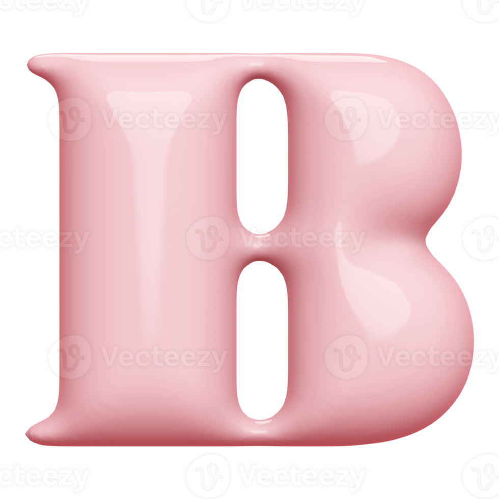 3D Font Letter B uppercase png