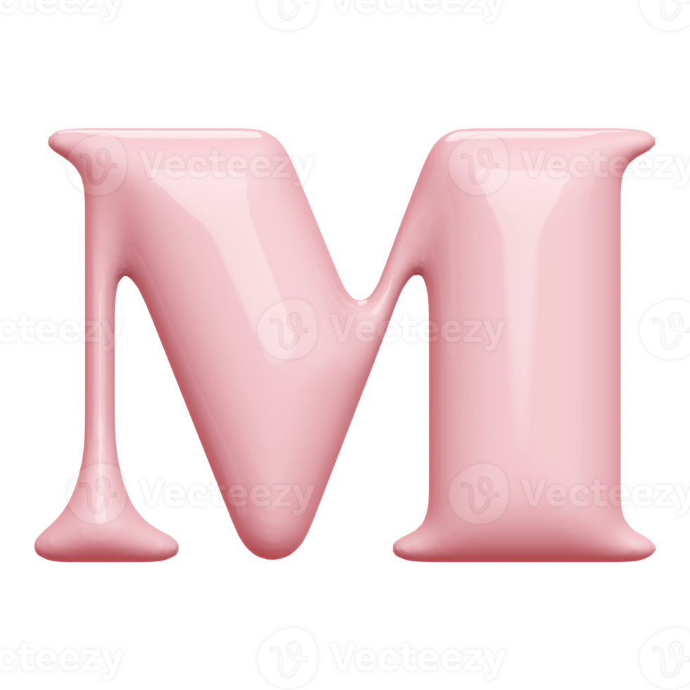3D Font Letter M uppercase png