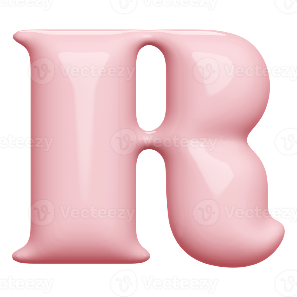 3D Font Letter R uppercase png