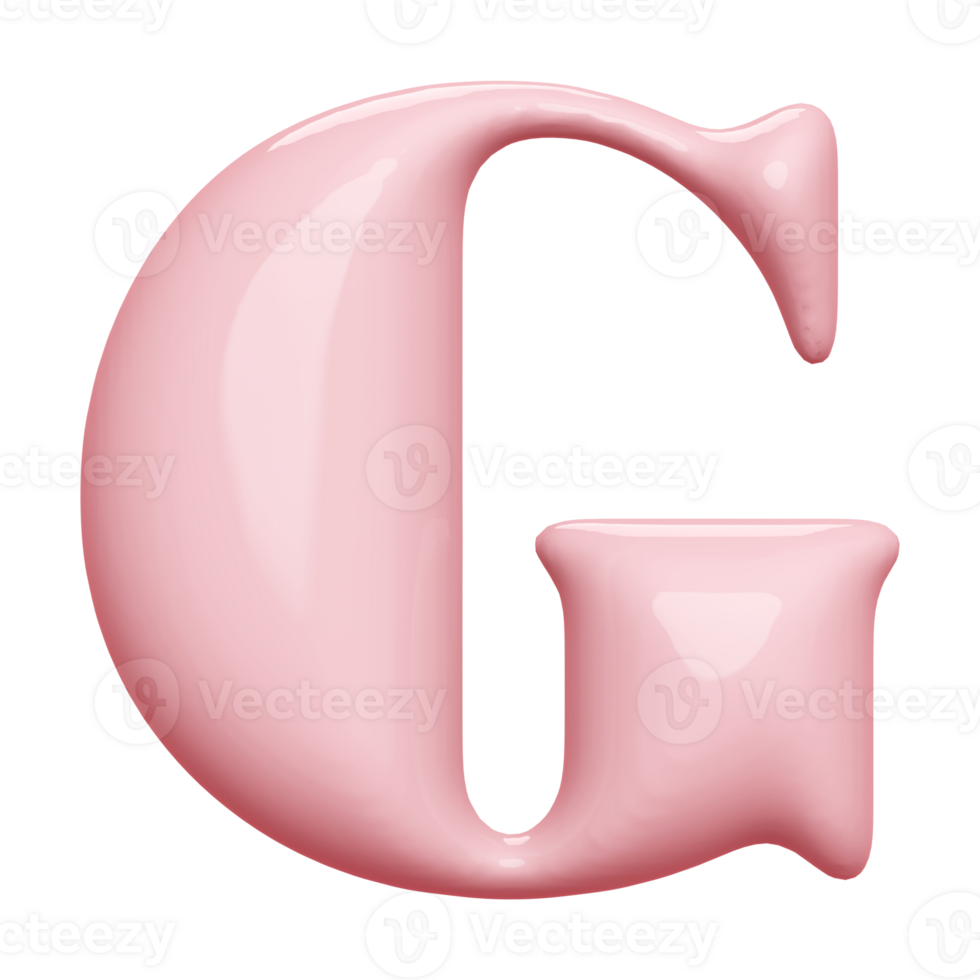 3D Font Letter G uppercase png