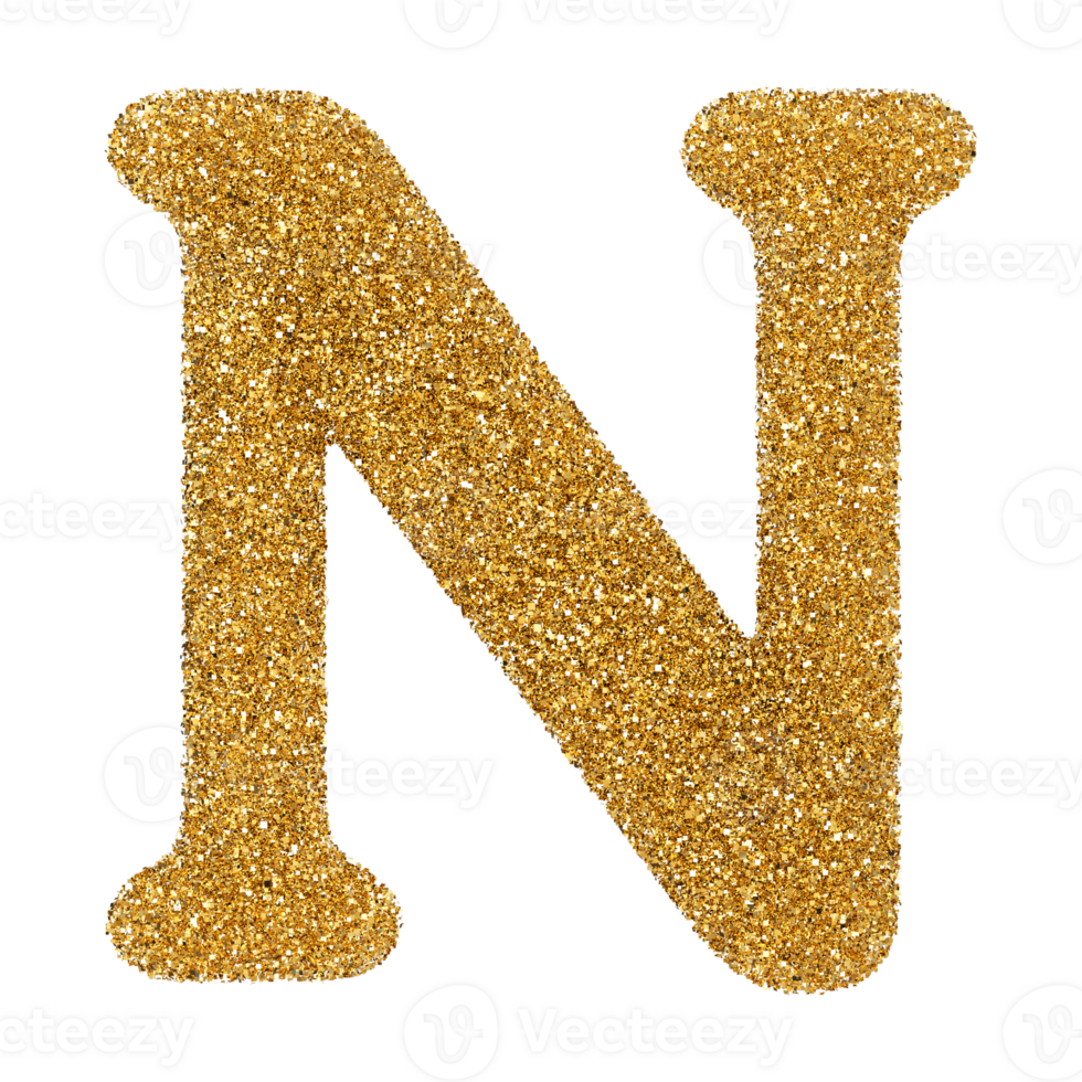 3D Font Letter N uppercase png