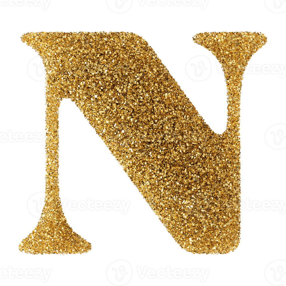 3D Font Letter N uppercase png