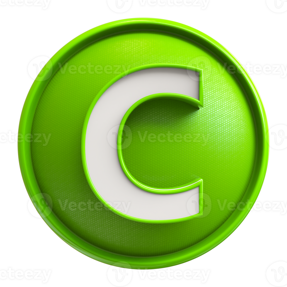 Icon 3D Font Letter C uppercase png