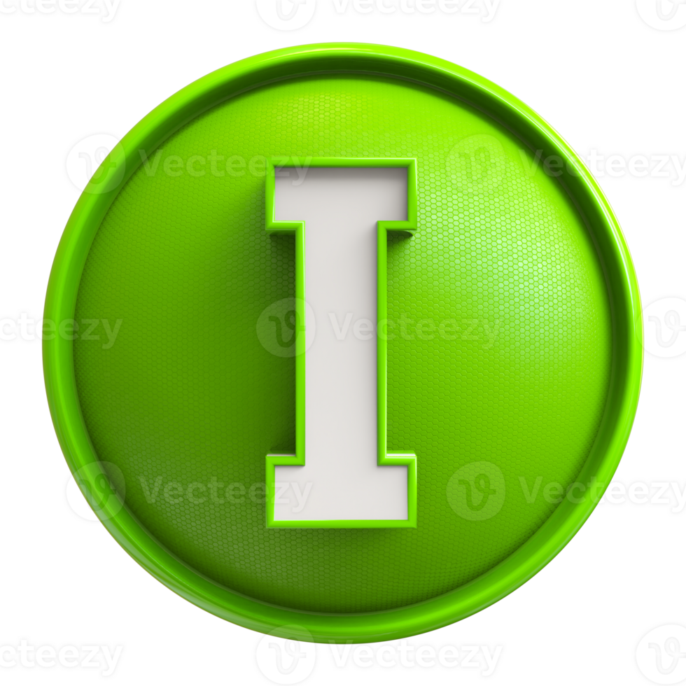Icon 3D Font Letter I uppercase png