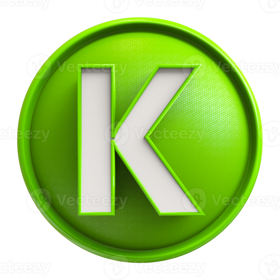 Icon 3D Font Letter K uppercase png