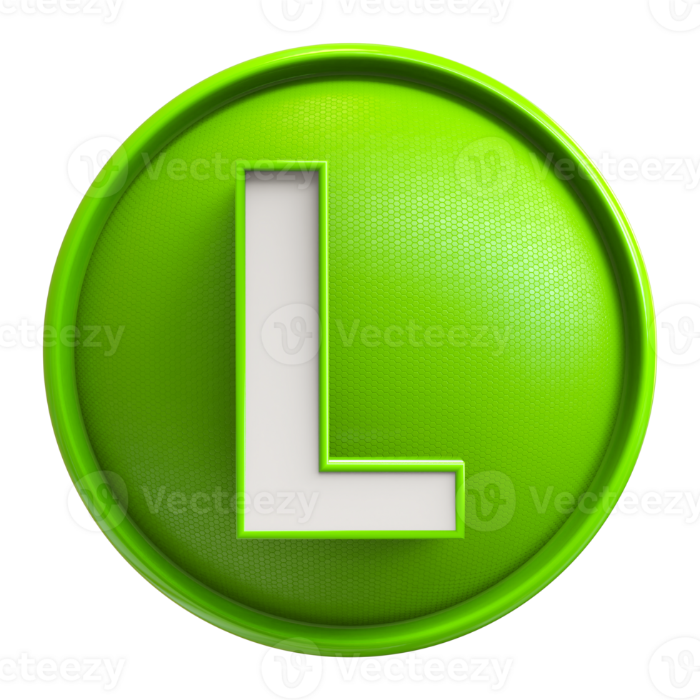 Icon 3D Font Letter L uppercase png