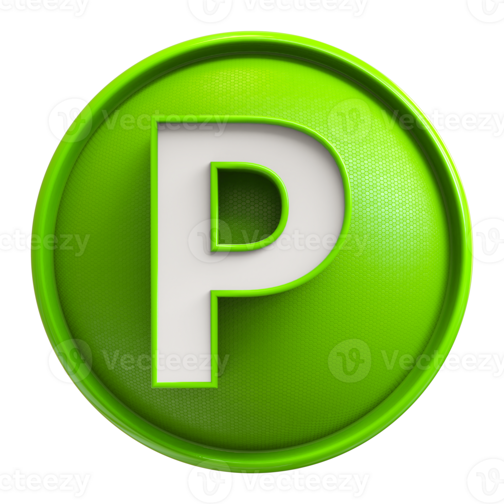 Icon 3D Font Letter P uppercase png