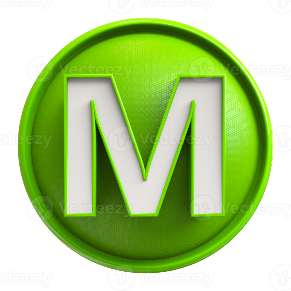 Icon 3D Font Letter M uppercase png