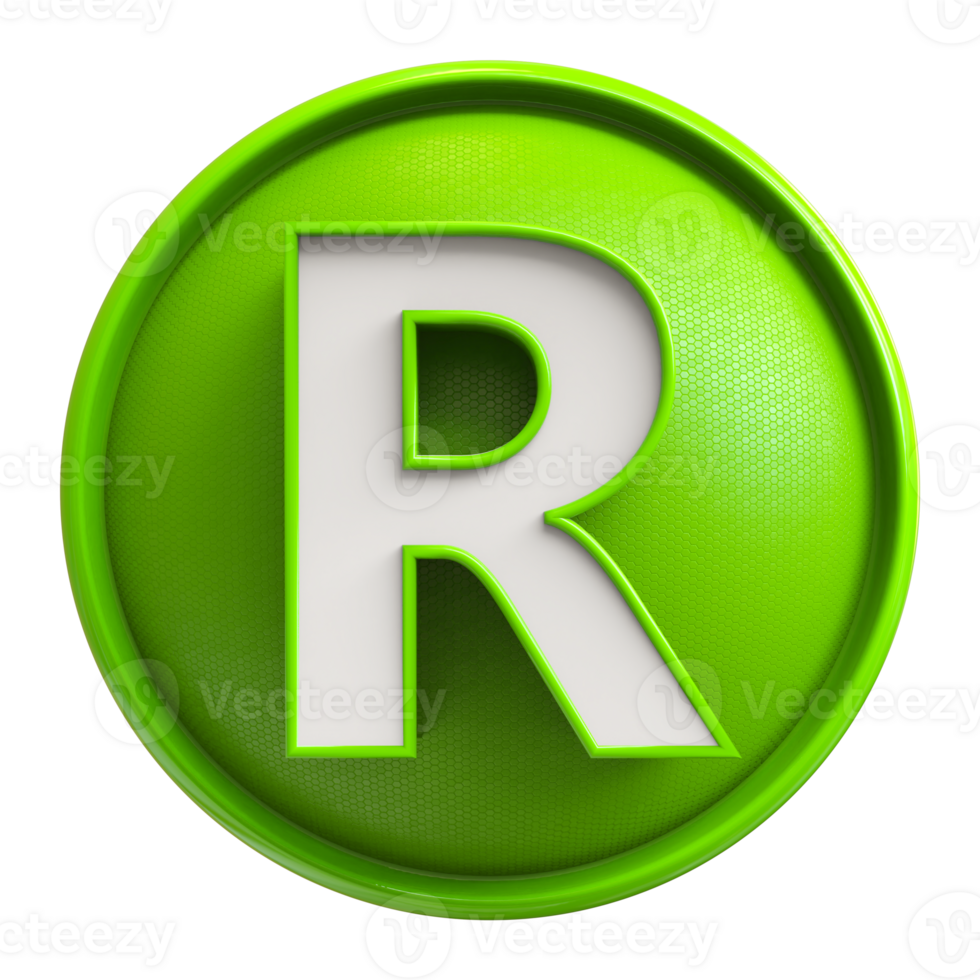 Icon 3D Font Letter R uppercase png