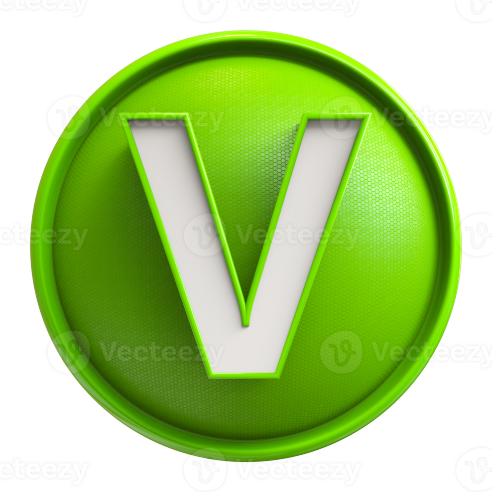 Icon 3D Font Letter V uppercase png