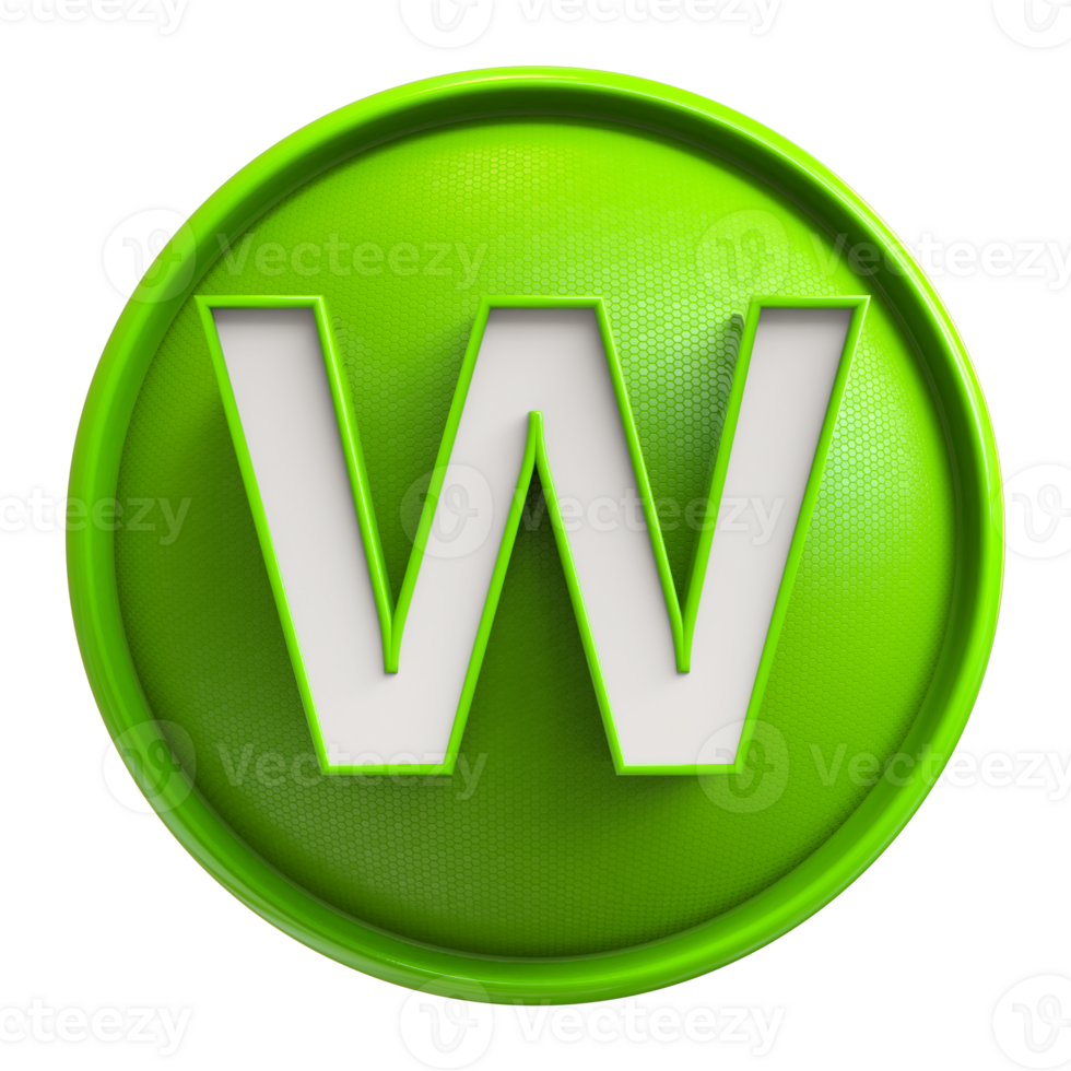 Icon 3D Font Letter W uppercase png