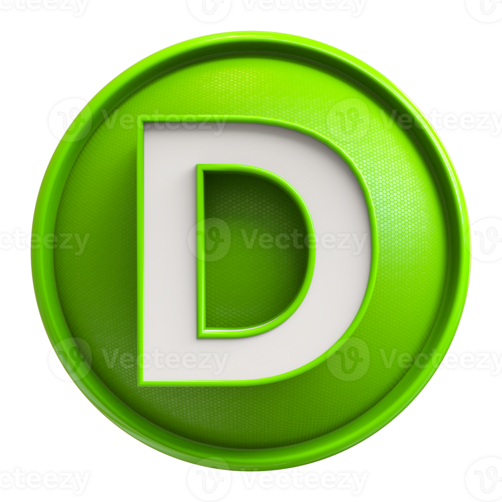 Icon 3D Font Letter D uppercase png