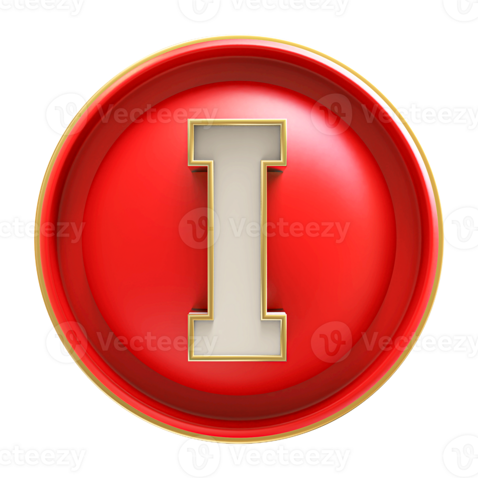 Icon 3D Font Letter I uppercase png