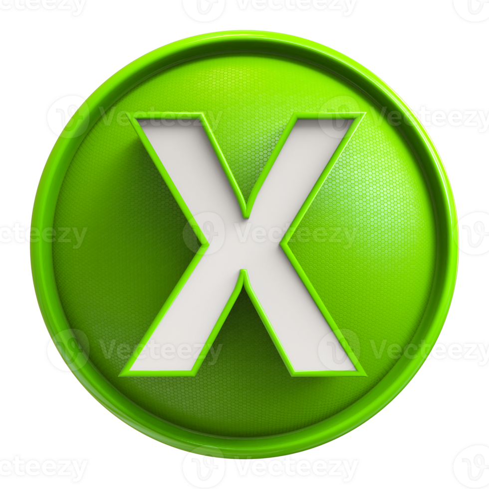 Icon 3D Font Letter X uppercase png