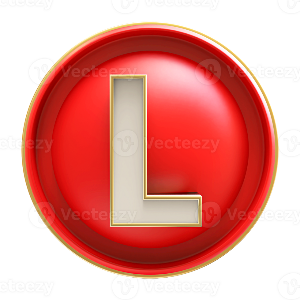 Icon 3D Font Letter L uppercase png